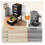 Mini Fridge Stand with Storage, Mini Fridge Stand Table Shelf with Lockable Mobile Wheel, Beverage Compact Refrigerator Stand Storage Cabinet Appliance Platform for Dorm, Apartment,Office