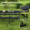 thumbnail image 5 of HYJY 2-Pack 6 Ft. Plastic Folding Benches, Portable Foldable Bench Seats with Carrying Handle, Non-Slip Mat, HDPE Tabletop, Picnic Benches for Camping Dining Picnic BBQ Sports, Black, 5 of 10