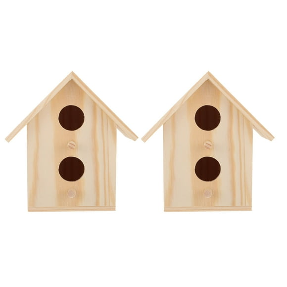 MIANGASTORE 2pcs Delicate Bird Nest Wooden Bird House Creative Bird Shelter for Bird (Wood)