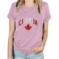 thumbnail image 1 of Fiudx Ofertas Flash Del Día Camiseta Básica de Verano de Manga Corta Informal para Mujer, Blusa con Estampado de Hoja de Arce Del Día de Canadá, Camiseta con Cuello Redondo, 1 of 3