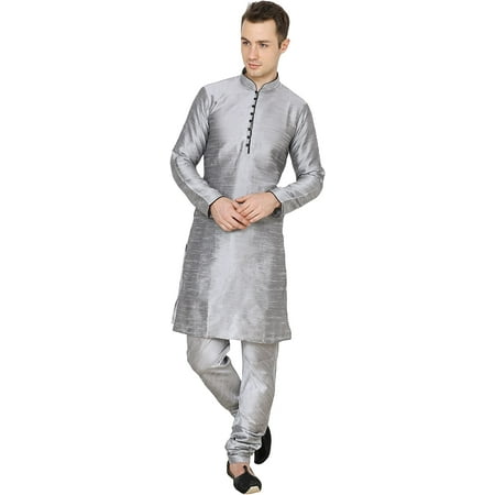 

Royal Kurta Men s Cotton Silk Kurta Churidar Grey