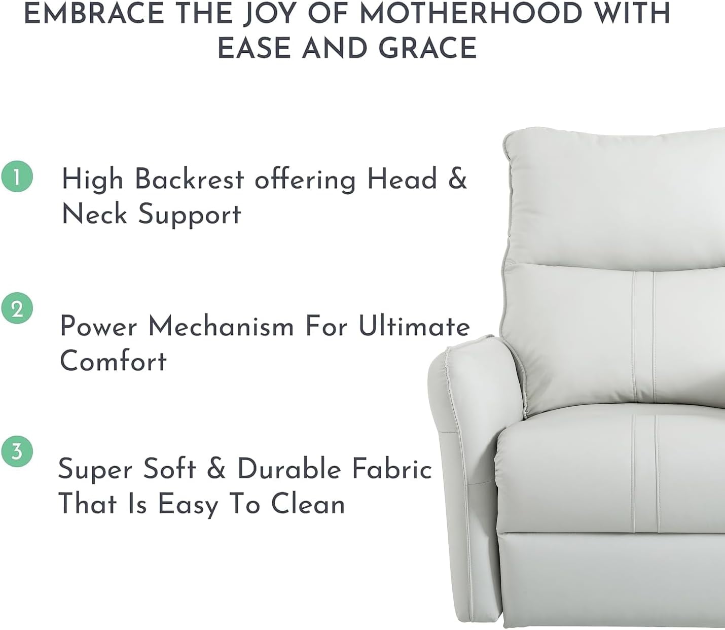 270° Power Swivel Rocker Recliner Chair, Electric Glider Reclining Sofa with USB Ports, Power Swivel Glider, Rocking Chair Nursery Recliners for Living Room
