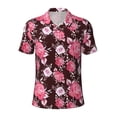 thumbnail image 2 of Daiia Rose Flowers Pattern Men’s Polo Shirts,Solid Deck Shirt,Classic Fit, Breathable Cotton Polo for Casual and Sport Wear-3X-Large, 2 of 9