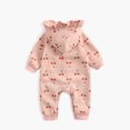 thumbnail image 4 of SuTry Children's Printed Long Sleeved Hooded Warm Jumpsuit Crawling Clothes Printed Pattern Adds Personality Suitable for Active Kids(Pink#5,18 Months), 4 of 8