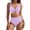 #03Purple, variant on Women Two Piece Swimsuits High Waisted Bikini Set Tummy Control Bathing Suits Knot Twist Swimwear Green XL