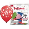 Way to Celebrate Ballons 12" Assorted Color Latex 1st Birthday, 8 count