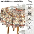 thumbnail image 6 of Boho Floral Curtains Rustic Vintage Ethnic Geometric Round Bohemian Pattern for Home Kitchen Dining Room Tablecloths Outdoor Picnic Cloths Round 60in, 6 of 6