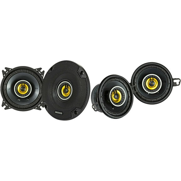 Kicker 46CSC44 CS-Series CSC4 4-Inch (100mm) Coaxial Speakers w/ 46CSC354 3.5" Coaxial Bundle