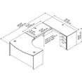 thumbnail image 5 of Bush Business Furniture Right Hand 3 Position Sit to Stand U Desk w/File Cabinet Cherry SRC123MRSU, 5 of 9