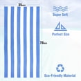 thumbnail image 4 of 2X Toalla de Playa Grande de Gran Tamaño: Toalla de Piscina de Microfibra de Felpa Mullida de 35 X 70 Pulgadas, Toalla de Baño A Rayas de Secado Rápido Azul, 4 of 5