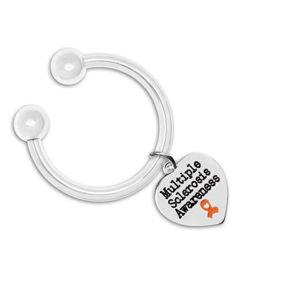 Multiple Sclerosis Awareness Heart Key Chains