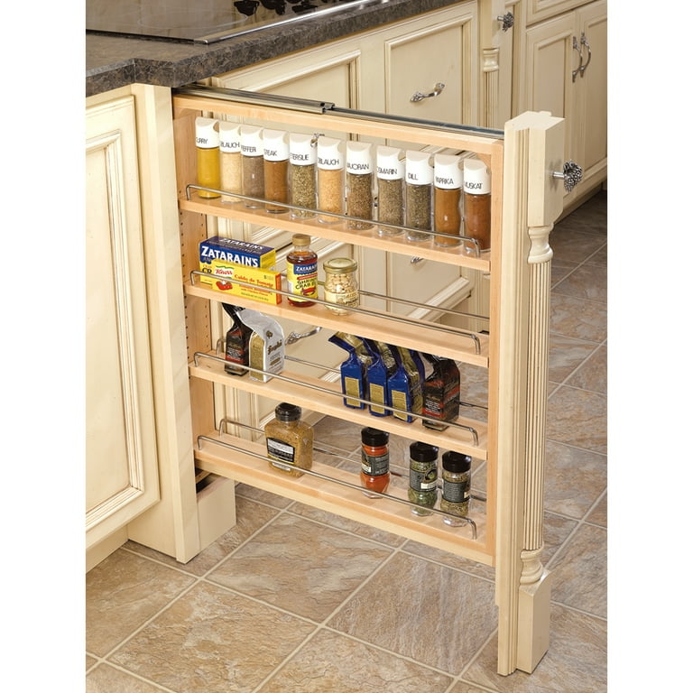 Kitchen cabinet spice rack pull out top