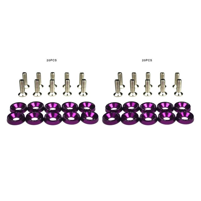 Scienceny Arandela de guardabarros para coche, tornillo de arandela cóncava colorida, Mini Kit de decoración de motor, arandela de parachoques de No.03 2piezas Scienceny CBP142981