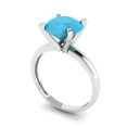 thumbnail image 2 of 2.5 ctw Solitaire Anniversary Ring for Women | Round Cut Simulated Turquoise | Hyperallergenic Solid 14K White Gold, 2 of 5