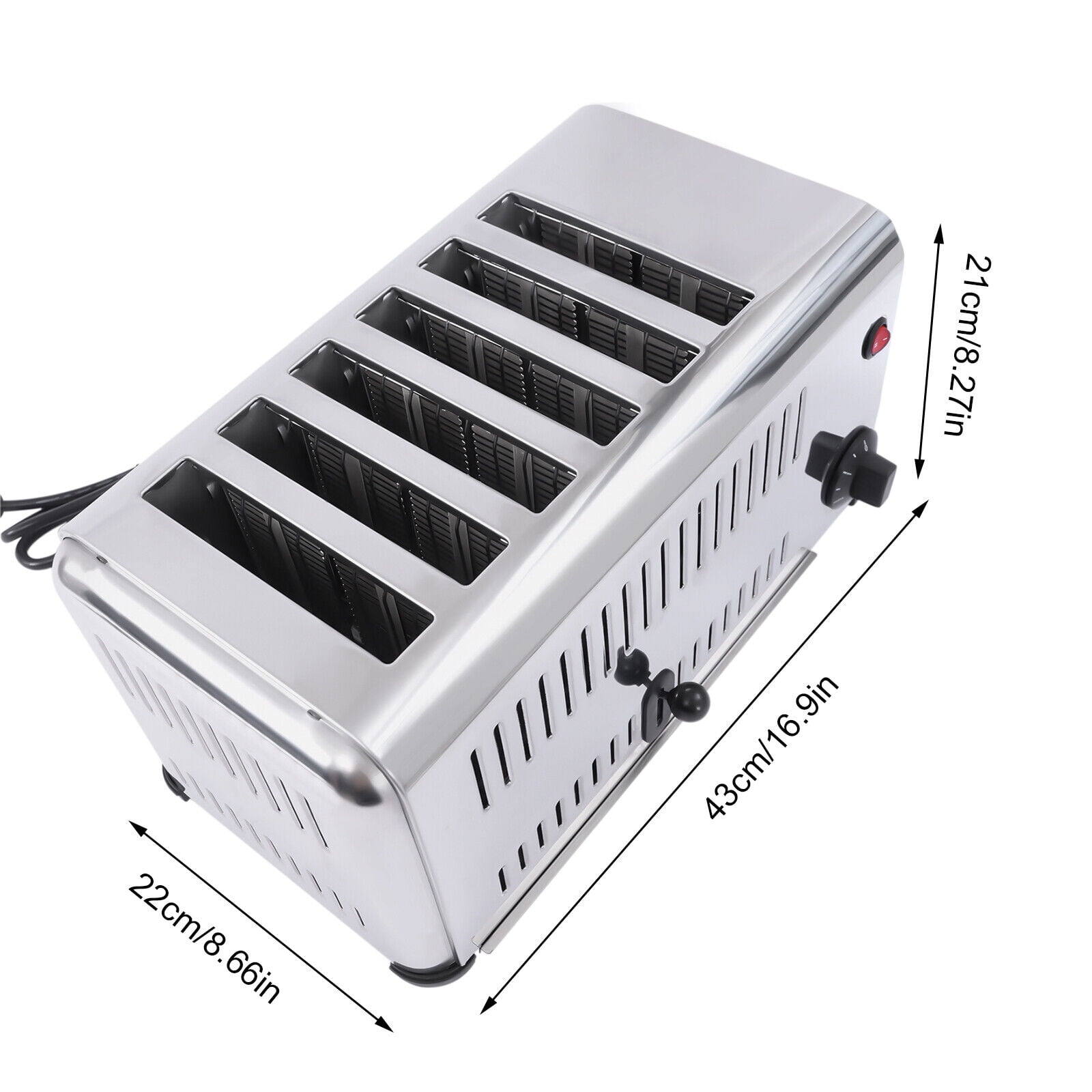 Miumaeov 6-Slice Toaster Stainless Steel Toast Bread Waffle Machine Bread Baking With Timing