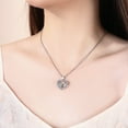 thumbnail image 2 of Women Necklace 14k White Gold Plated CZ Diamond Cross Love Heart Pendant Jewelry, 2 of 6