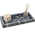 thumbnail image 2 of happimess Luxe Stone 12" x 6" Classic Minimalist Rectangular Marble Bathroom Countertop Tray, Black, TRY4001C, 2 of 4