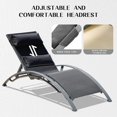 thumbnail image 3 of Pool Lounge Chairs Set of 3, Adjustable Aluminum Outdoor Chaise Lounge Chairs with Metal Side Table for Deck Lawn Poolside Backyard (Dark Gray), 3 of 7