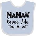 thumbnail image 3 of Inktastic Mamaw Loves Me Grandchild Girls Baby Bib, 3 of 4