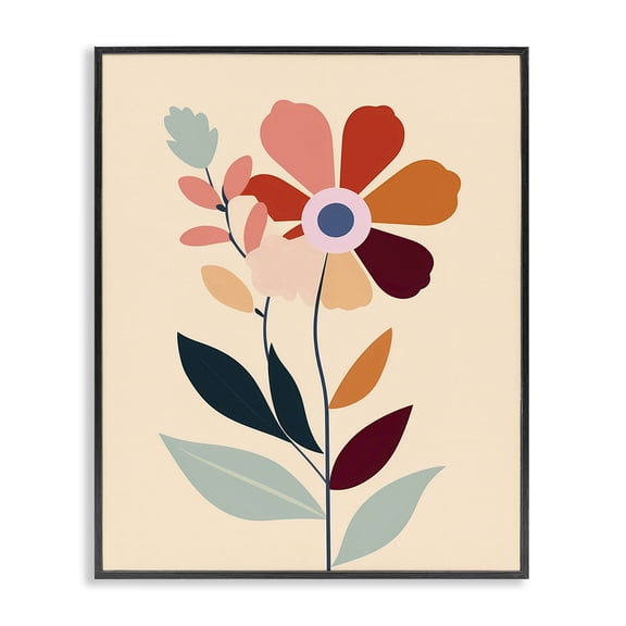 Stupell Industries Modern Modern Flower Sprigs Black Framed Giclee Art, 16 x 20, by Walker Noble