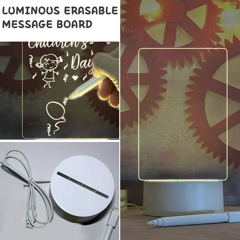 Acrylic Dry Erase Board with Light 30*20cm Light up Dry Erase Board with  Stand as a Glow Memo LED Letter Message Board Light - China Board Light,  Table Lamp