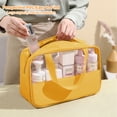 thumbnail image 4 of Bolso cosmético transparente del lavado, de gran capacidad, impermeable y simple, hecho del PVC y de la PU, 4 of 5