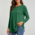 thumbnail image 2 of Otvok Women Loose Casual T‑Shirt, Crew Neck Long Sleeve Stitch‑Detail Pullover Tops, 2 of 7