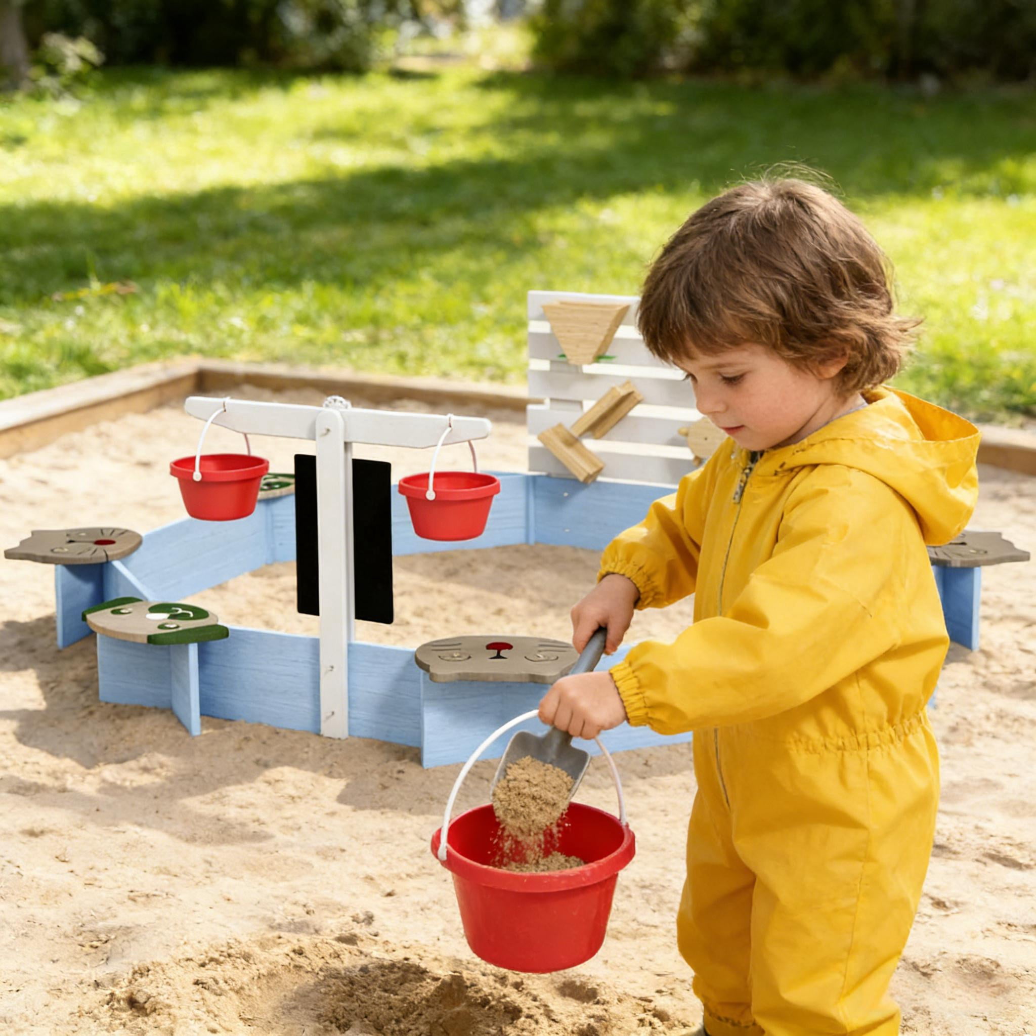 Toddler Kid Wooden Sandbox