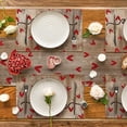 thumbnail image 4 of mubwai Wood Love Hearts Valentine Placemats Set of 4, 12x18 Inch Seasonal Anniversary Holiday Table Mats for Party Kitchen Dining Decoration, 4 of 6