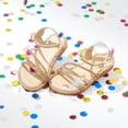 thumbnail image 3 of Toddler Girl Gold Sandals Size 5 - Little Flower Girl Easter Flower Girl Dress Shoes Sparkly Little Kid Summer Flats, 3 of 6