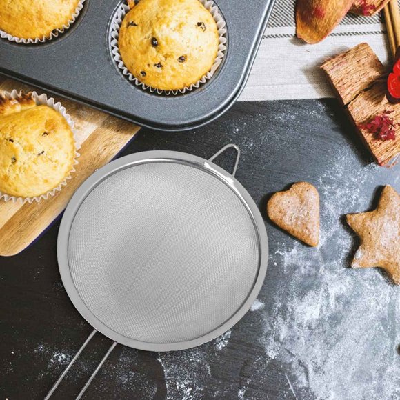 Set of 3, Stainless Steel Wide-Edge Twill Oil Grid Colander, Kitchen Utensils, Oil Fishing Soy Milk Bird's Nest Filter Colander, Hollow Sieve Flour Sieve
