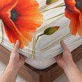 thumbnail image 3 of Cal.King Size Fitted Sheet Set - Spring Floral 3 Piece Bedding Sets 16" Deep Pocket Fitted Sheet with 2 Pillowcases, Red Poppy Flower Plants Wood Grain Beige Brushed Microfiber Hotel Bed Sheets, 3 of 9