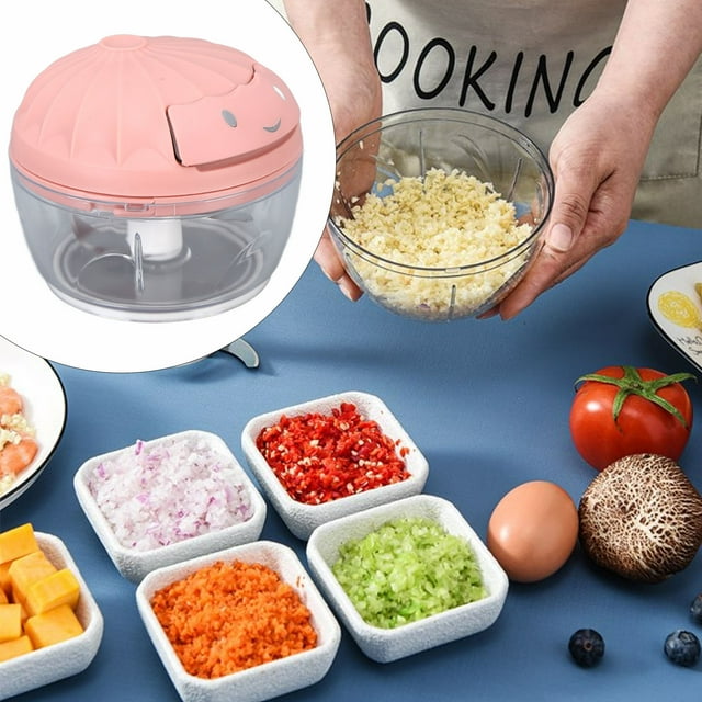 Mini Garlic Grinder Onion Chopper Manual Food Processor Portable Speed Vegetable Cutter Kitchen Utensil For Veggies Ginger Fruits Nuts