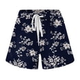thumbnail image 4 of Bermuda Shorts for Women Drawstring Summer Elastic Waist Casual Lightweight Summer Flowy Shorts with Pockets S-2XL, 4 of 4