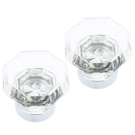 2Pcs Transparent Door Knob Clear Octagon Artificial Crystal Handle Knob Replacement