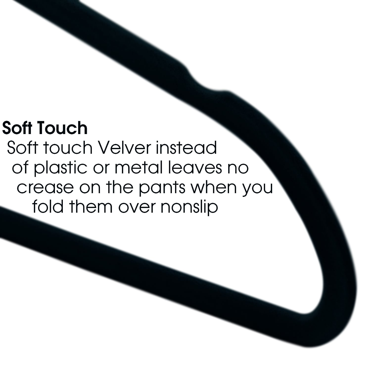 Elama Non Slip Velvet Clothing Hangers, 30 Pack, Black