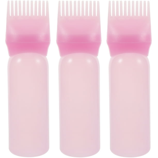 Botella aplicadora de peine para raíces (3 unidades) Botella aplicadora de aceite para el cabello Botella para peine para tinte para el cabello