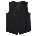 thumbnail image 4 of Trikvn Boys Formal Dress Vest Classic V-Neck Suit Waistcoat for Kids Wedding Party Ring Bearer Outfit Sleeveless Button Down Dressy Tuxedo Vests with Pockets, 4 of 9