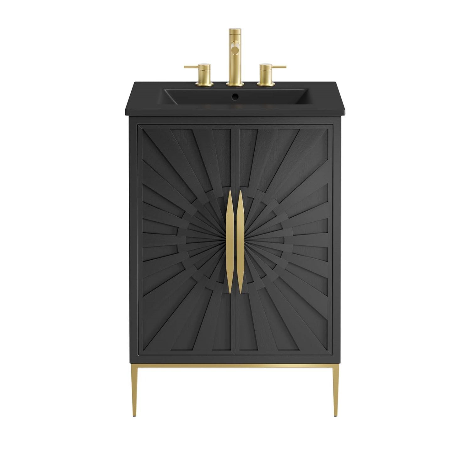 Sink Vanity Cabinet, Black, Wood, Hotel Bedroom Bathroom, Modern Contemporary HB34666