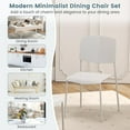thumbnail image 6 of CHAUKY Stackable Dining Chairs Set of 2, Modern Kitchen Chairs w/Metal Legs & Curved Back, Load up to 350 LBS, Plastic Armless Side Chairs for Living Dining Room Home Restaurant, White, 6 of 9