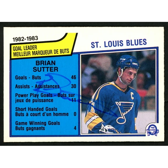 Brian Sutter Autographed 1983-84 O-Pee-Chee Card #308 St. Louis Blues SKU #151360