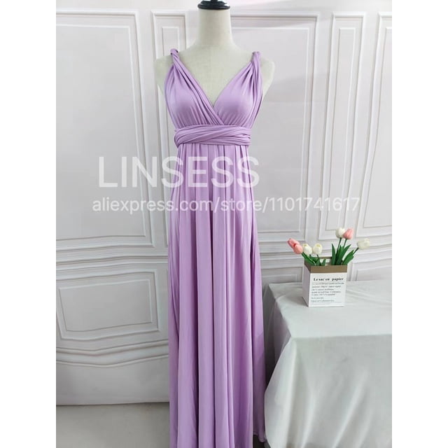 Robe Infinity Longue au Sol Longue Maxi Convertible Formelle Portefeuille Aguichant Robe de Demoiselle d'Honneur Robe de Soirée Robe de Mariage Cocktail