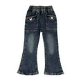 thumbnail image 2 of MKOSPLRT Baggy Jeans for Toddler Girl High Waist Cute Flare Jeans Retro Wide Leg Denim Pants Casual Bell Bottom Jeans with Pocket 8M-6Years, 2 of 3