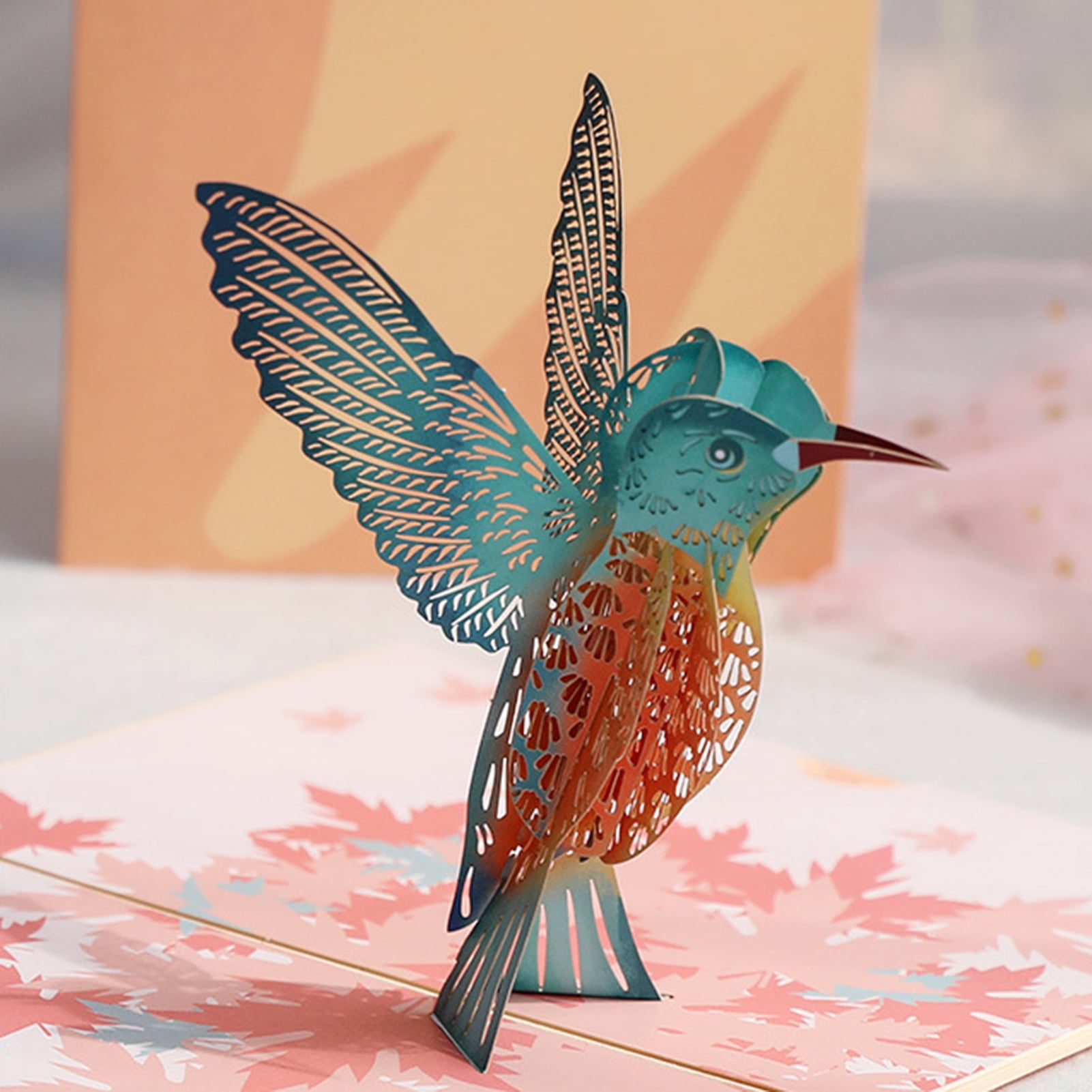 Cheer.US 4Pcs Lovely Hummingbird Pop Up Card - 3D Card, Anniversary Pop Up  Card, Bird Card, Card for Mom, Card for Wife, Pop Up Birthday Card,  Mother's Day Pop Up Card, Spring