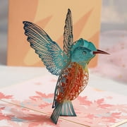 Carte de vœux Kaesi attrayante facile à transporter colibri oiseau motif carte de vacances accrocheuse pour la fête des pères