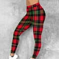 thumbnail image 6 of purcolt Women's Ugly Christmas Leggings Plaid Printed High Waisted Soft Skinny Tights Pants Xmas Party Holiday Leggings, 6 of 9