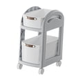 thumbnail image 4 of Carrito con ruedas para almacenamiento de cocina, lavandería, comedor y oficina. 2 capas gris, 4 of 9