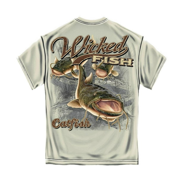 Erazor Bits - Wicked Fish Catfish Fishing T-shirt by , Sand - Walmart ...