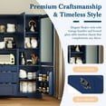 thumbnail image 5 of Harper & Bright Designs Farmhouse Kitchen Pantry Cabinet with Door and Shelves, Tall Kitchen Storage Cabinet with Drawer, Freestanding Hutch with Adjustable Shelves, 78.3", Blue, 5 of 16