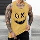 thumbnail image 2 of Camisetas de Tanque de los Hombres Tanque de los Hombres Incolor Gradiente de Impresión Cuello Redondo Correa Delgada Fuga Atrás Regular Casual Deportes Blusas de Tanque, 2 of 5